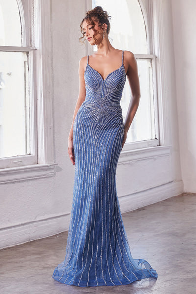 CDbeaded-patterned-design-fitted-gown-cd845
