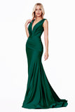 CDruched-deep-v-neck-fitted-dress-cd912