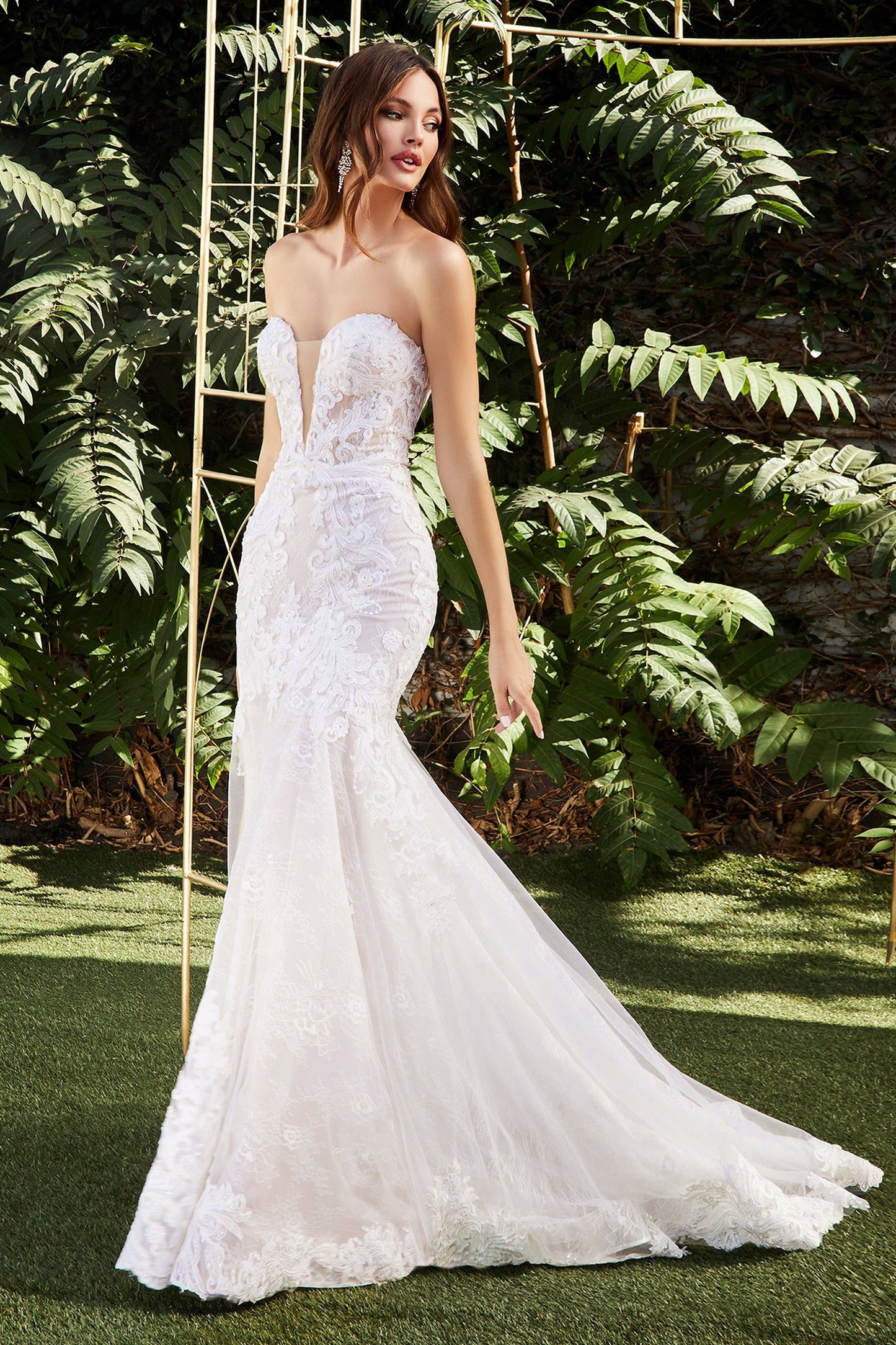 CDstrapless-lace-wedding-trumpet-dress-cd928