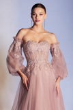 CDapplique-corset-strapless-glittered-tulle-ball-gown-cd948