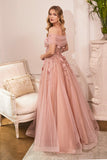 Strapless Glittered Tulle A-Line Ball Gown CD955