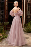 CDblouson-sleeves-floral-corset-gown-cd962