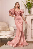 CDsatin-fitted-puff-sleeve-gown-cd983