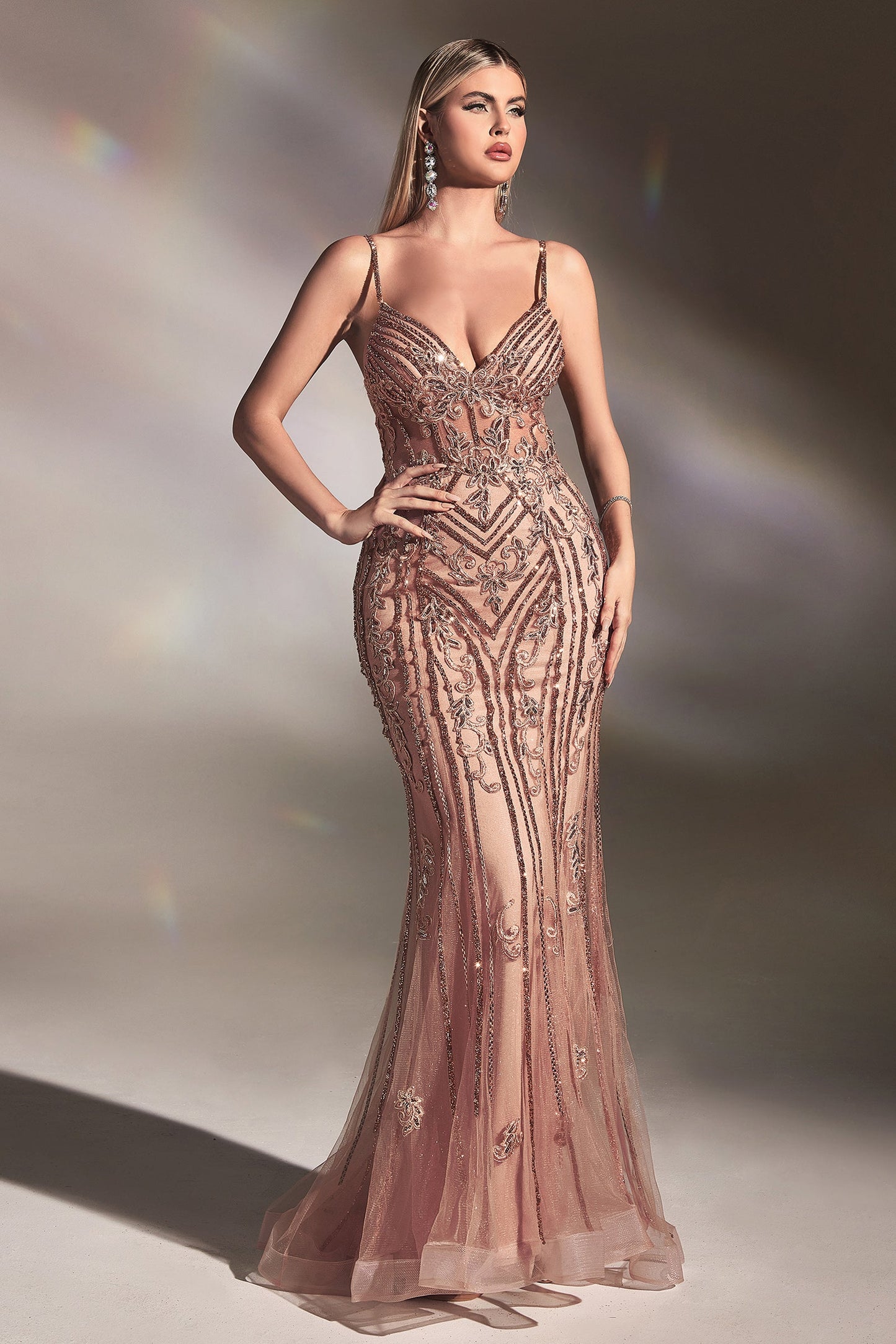 Sexy Fitted Beaded Mermaid Dress CD992