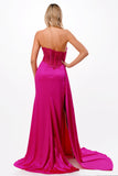 CDfloor-length-fitted-satin-assymetrical-gown-cds411