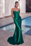 Satin Strapless Fitted Gown CD484