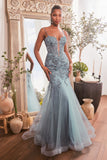 Floral Glittery Mermaid Dress CDS488