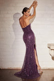 CDstrapless-asymmetrical-fitted-long-sequin-gown-ch165