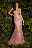 Sequin Plunging Sweetheart Mermaid Dress CH235