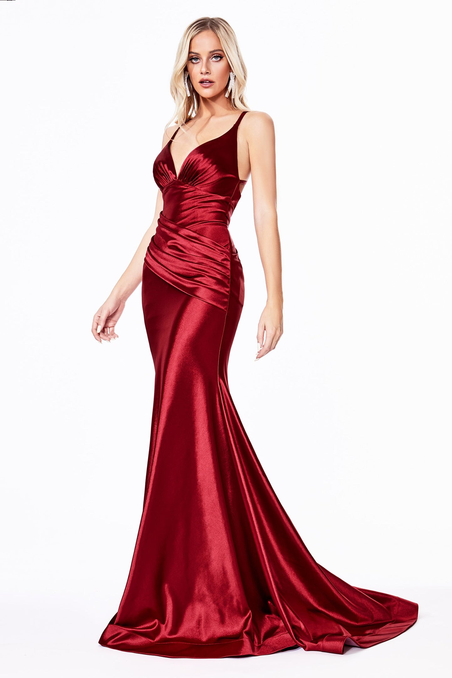 Satin Cross Back Mermaid Dress Ch236