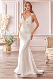 CDplunging v-neckline-long-satin-bridal-mermaid-gown-ch236w