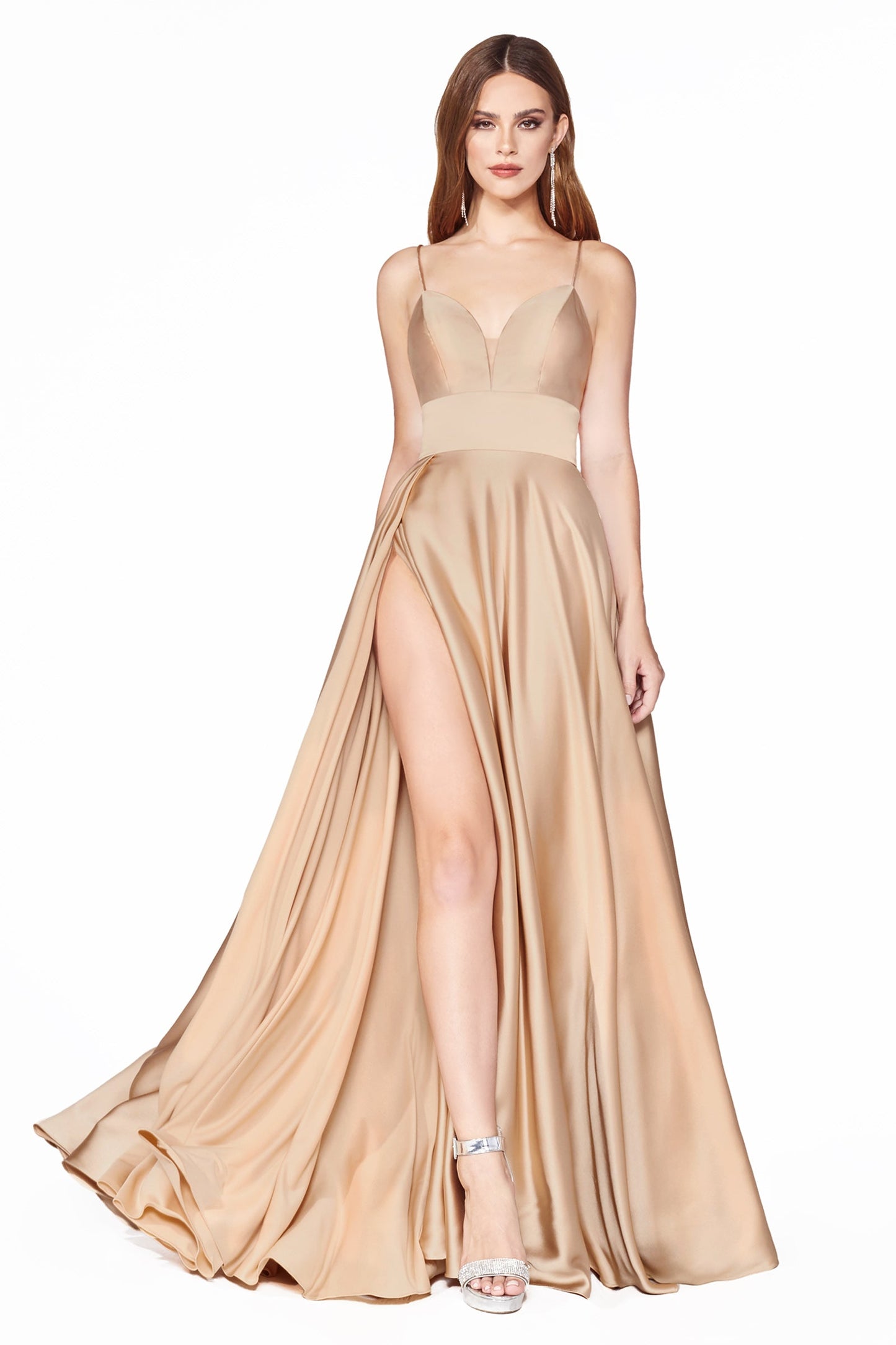 Satin Sweetheart Neckline A-Line Gown Formal Dress CJ253