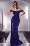 Velvet Sequins Fitted Gown CL03