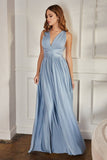Long Satin Bridesmaid Gown CV01