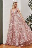 3D Floral Glitter Stunning Ball Gown J838