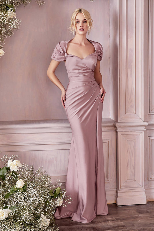 CDv-neck-cap-sleeves-high-slit-ball-gown-kv1061