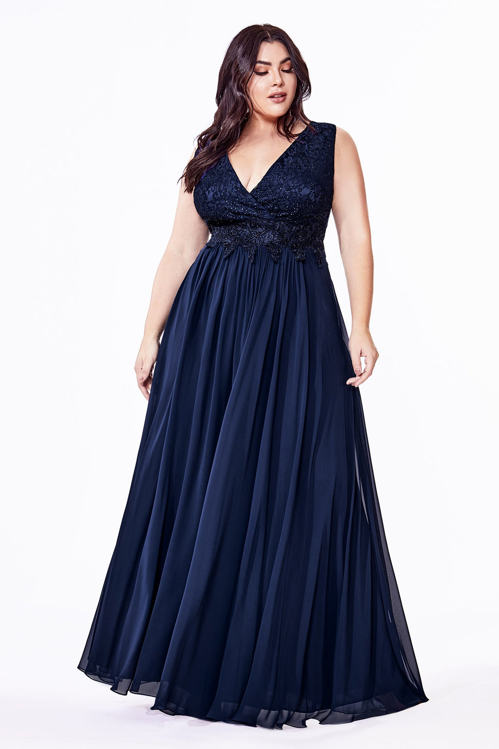 Lace Bodice Chiffon Dress S7201