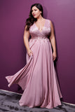 Lace Bodice Chiffon Dress S7201