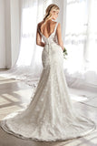 CDfloral-appliques-sheath-fitted-wedding-gown-ty01