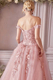 CDglittered-floral-off-shoulder-a-line-dress-cd0185