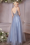 Embroidered Long Tulle Dress CD0195