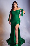 Fitted Off Shoulder Draped Gown CD943