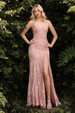 Floral Applique Fitted Gown CD967
