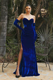 Strapless Fitted Velvet Gown CH176