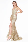CDsequin-deep-v-neck-spaghetti-strap-elegant-mermaid-dress-cr844