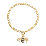 Designer Style Pearl Bee Toggle Necklace