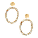 Xlarge Gold Oval Crystal Earrings