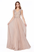 CDlong-metallic-cap-sleeve-lace-dress-ht011